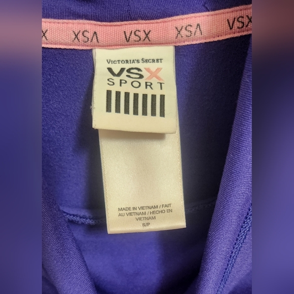 Victorias Secret VSX Sport Small Purple Athletic Pullover Sweatshirt Funnel Neck - Picture 2 of 7